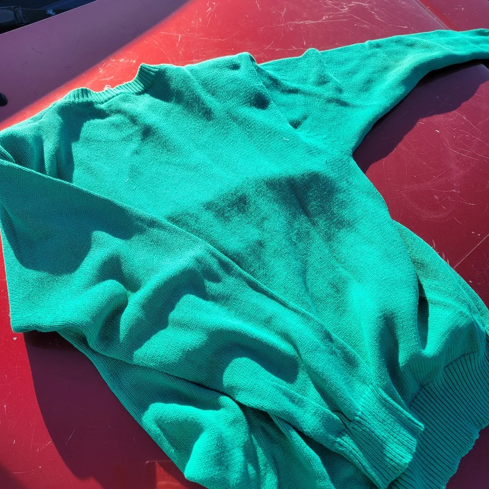 Vintage 90s women's pullover sweater golf leon Levin green sweater size medium - Picture 8 of 12